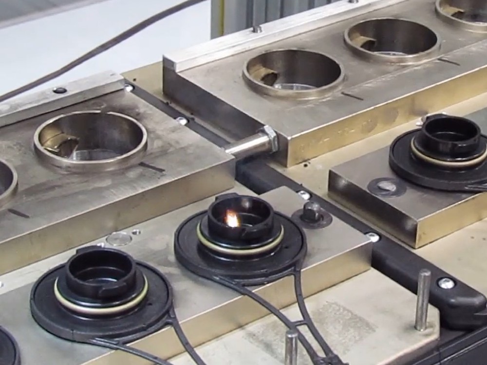 Laser marking station in assembly line